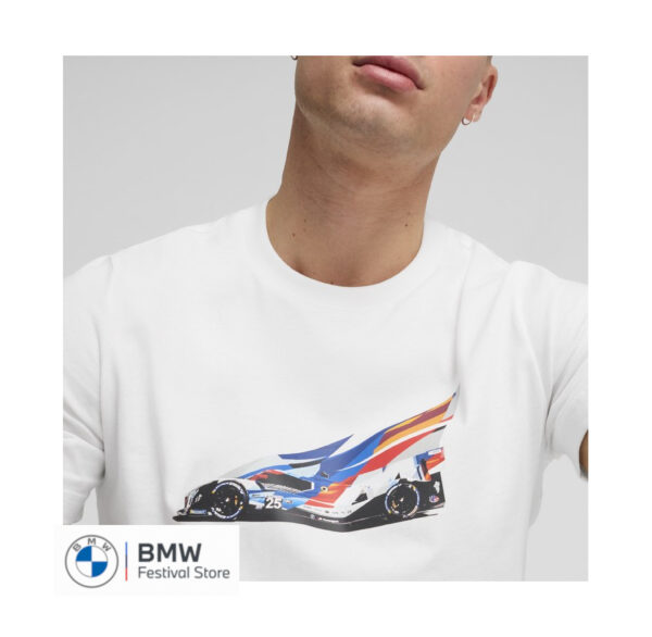 BMW M Motorsport Car Grafik T-Shirt 2 - White, XL