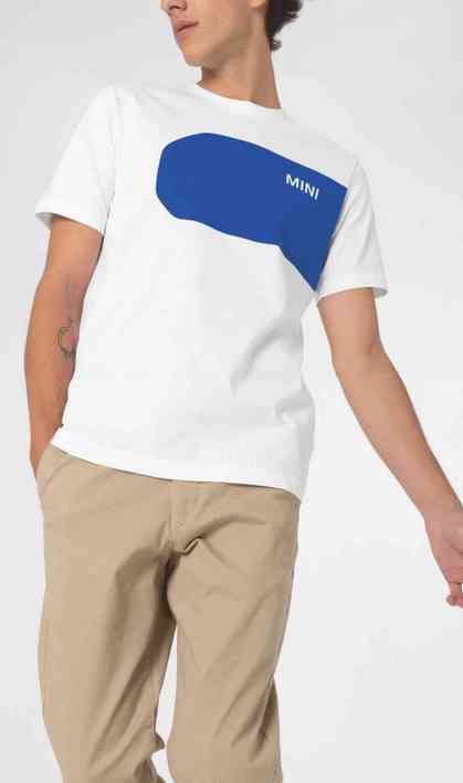 MINI T-Shirt Men's Car Face Detail - White and Blazing Blue, XL - 80145B32030