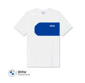 80145B32030 MINI T-Shirt Men's Car Face Detail - White and Blazing Blue, XL - 80145B32030