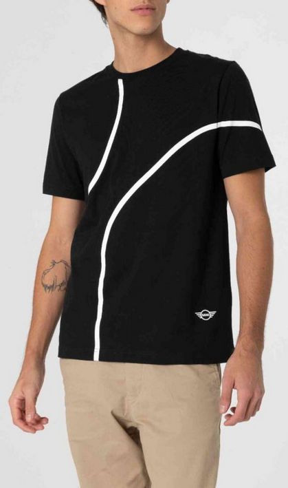 MINI T-Shirt Men's Outline Print - Black and White, L - 80145B32041