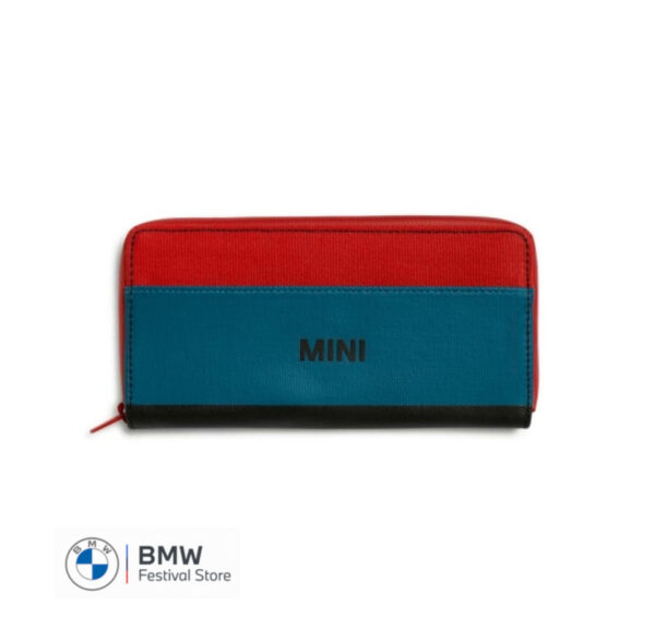 80215A0A650 MINI Wallet Tricolour Block - Chili Red and Black and Blue - 80215A0A650