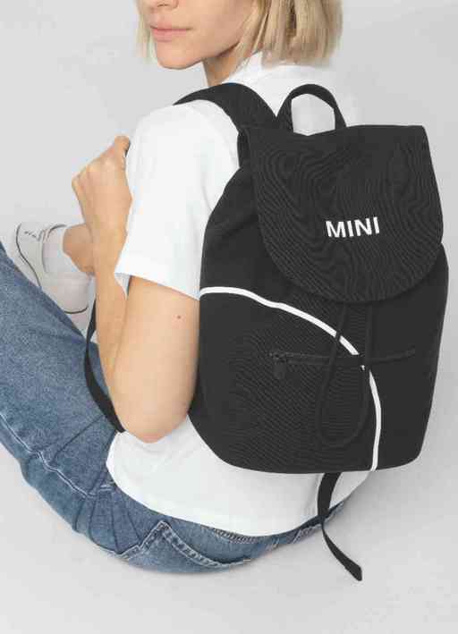 MINI Bag Backpack Outline Print - Black and White - 80225B320C4