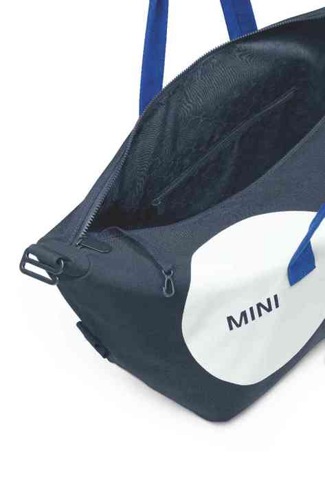 MINI Bag Duffle Bag Car Face Detail Print - Blue and White - 80225B320D2