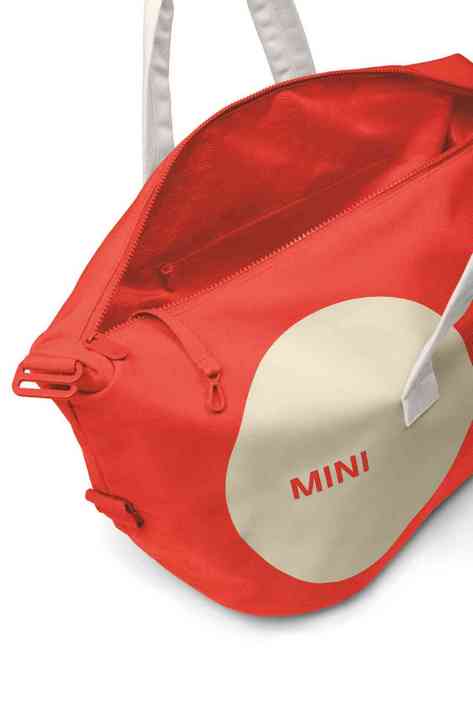 MINI Bag Duffle Bag Car Face Detail Print - Rebel Red and Vibrant Silver and White - 80225B320D4