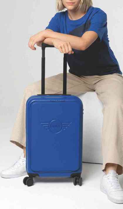 MINI Suitcase Cabin Trolley Spinner Wing Logo Debossed Hard Case - Blazing Blue - 80225B320D9