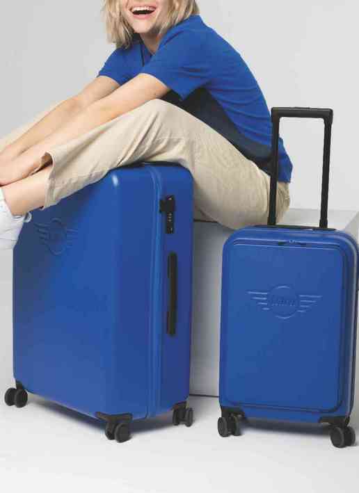 MINI Suitcase Cabin Trolley Spinner Wing Logo Debossed Hard Case - Blazing Blue - 80225B320D9