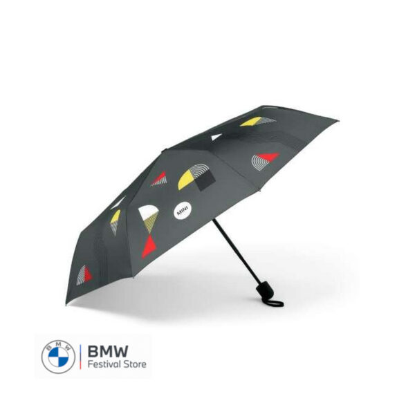 MINI Umbrella Foldable Graphics - Black and Grey - 80235A51699