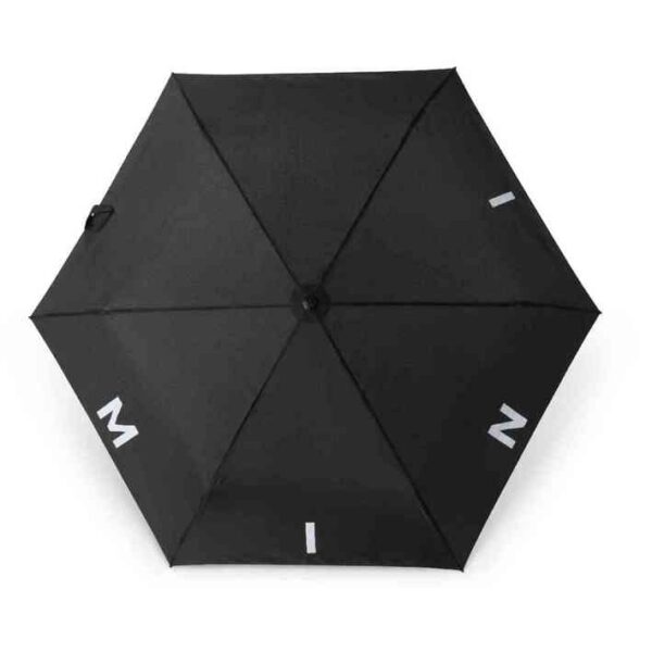 MINI Umbrella Wordmark Foldable Black Push Button Windproof - 80235B54F39