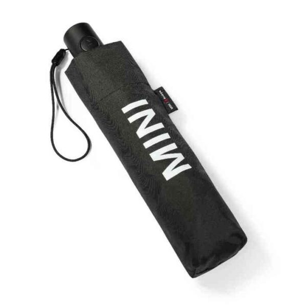 MINI Umbrella Wordmark Foldable Black Push Button Windproof - 80235B54F39
