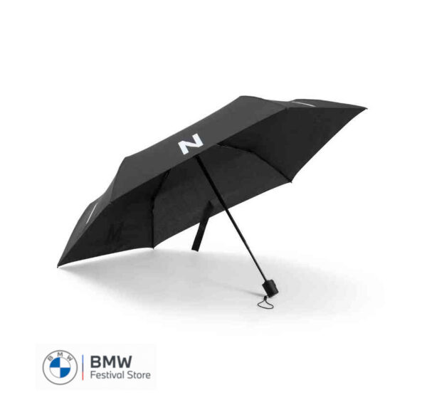 MINI Umbrella Wordmark Foldable Black Push Button Windproof - 80235B54F39