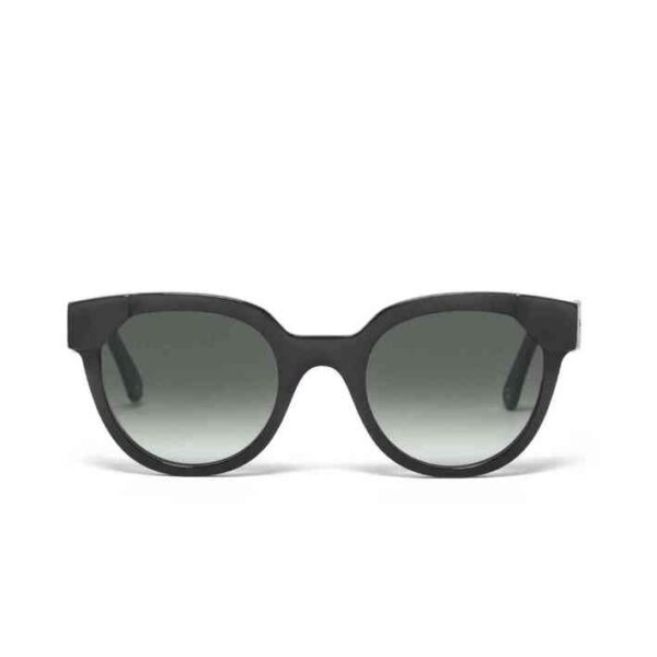 80255B32115-2 MINI Sunglasses Panto Cut-Out Black 3D Car Face - Dark Green Lenses - 80255B32115