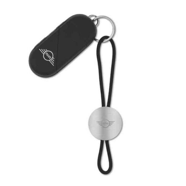 MINI Keyring Wing Logo - Silver Black Stainless Steel - 80275B320E7