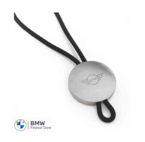 80275B320E7 MINI Keyring Wing Logo - Silver Black Stainless Steel - 80275B320E7
