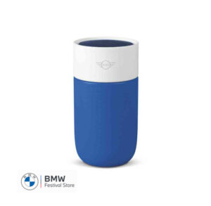 80285B32105 MINI Colour Block Travel Mug 300ml - Blazing Blue and White - 80285B32105