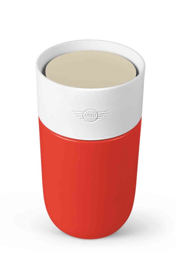 MINI Colour Block Travel Mug 300ml - Red and White - 80285B32107