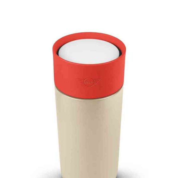 MINI Colour Block Travel Mug 500ml - Vibrant Silver / Rebel Red and White - 80285B32110