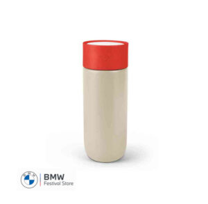 80285B32110 MINI Colour Block Travel Mug 500ml - Vibrant Silver / Rebel Red and White - 80285B32110