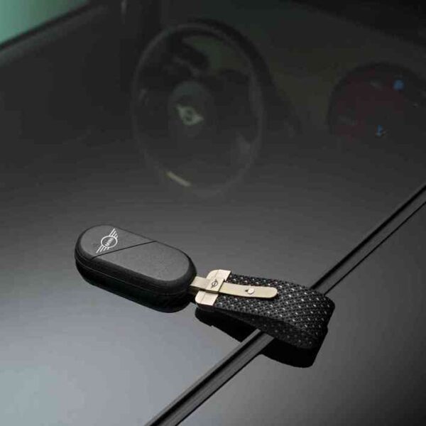 MINI Lanyard Key Ring - Black and Light Tan - 82205B30D97