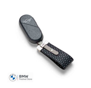 82205B30D97 MINI Lanyard Key Ring - Black and Light Tan - 82205B30D97